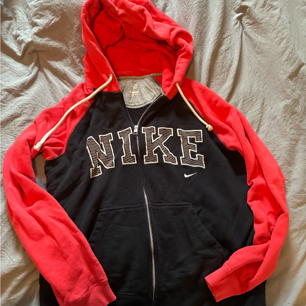 Nike Red and Gray Athletic Hoodie